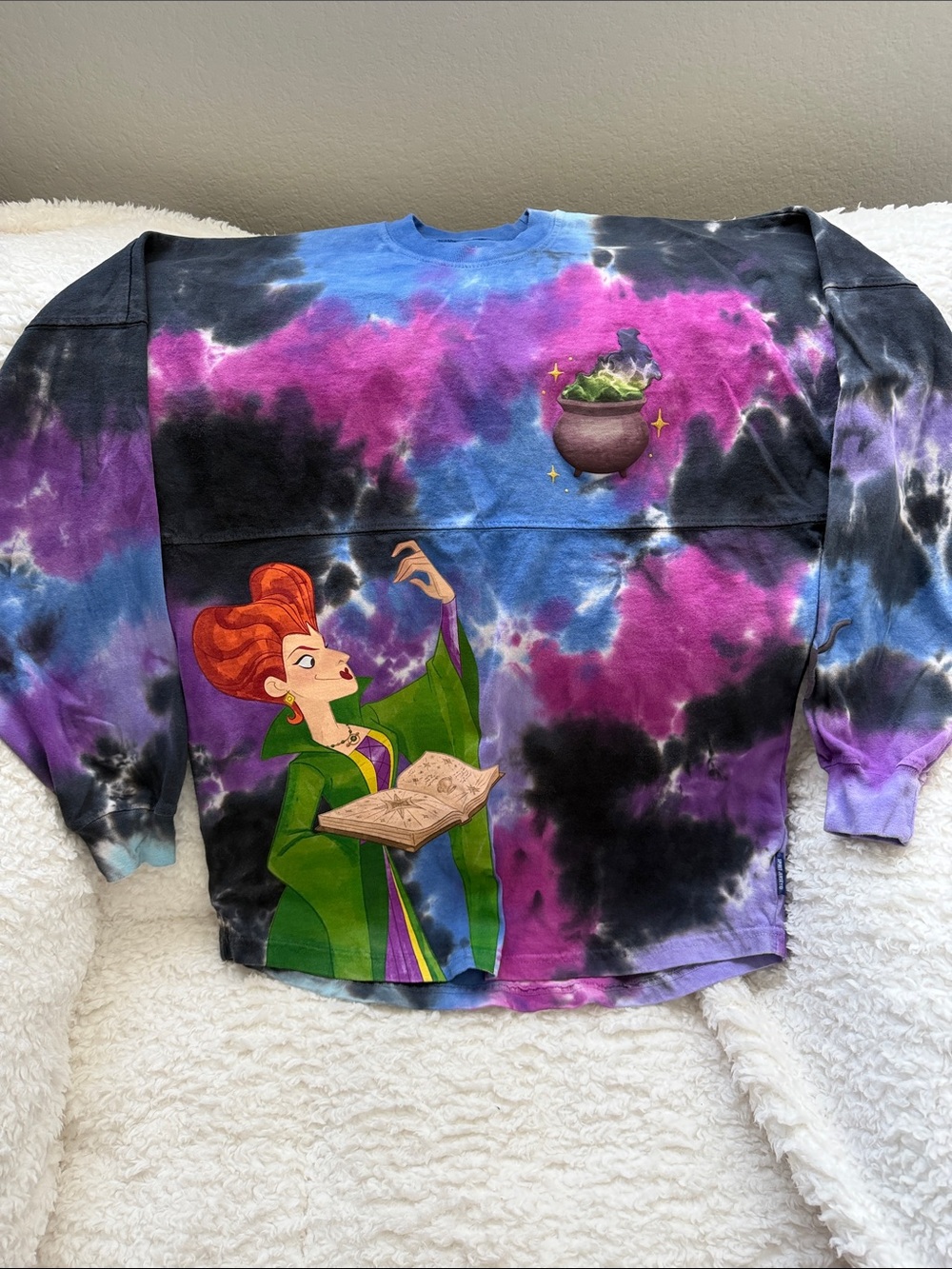 Disney tie-Dye Hocus Pocus Spellbook Sweatshirt - Purple/Black/Blue/green